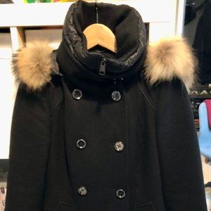 Soia and Kyo Black Chic Pea Coat With a Twist